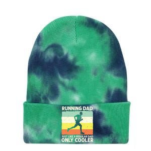 Funny Running For Men Dad Marathon Runner Coach Marathoner Tie Dye 12in Knit Beanie