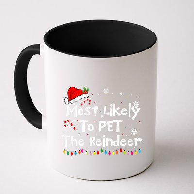 Funny Reindeer Family Christmas Holiday Santa Claus Hat Mug