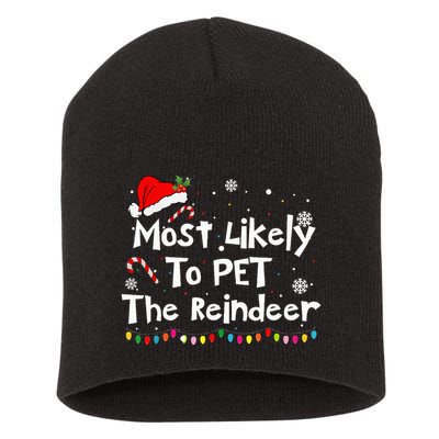 Funny Reindeer Family Christmas Holiday Santa Claus Hat Short Acrylic Beanie