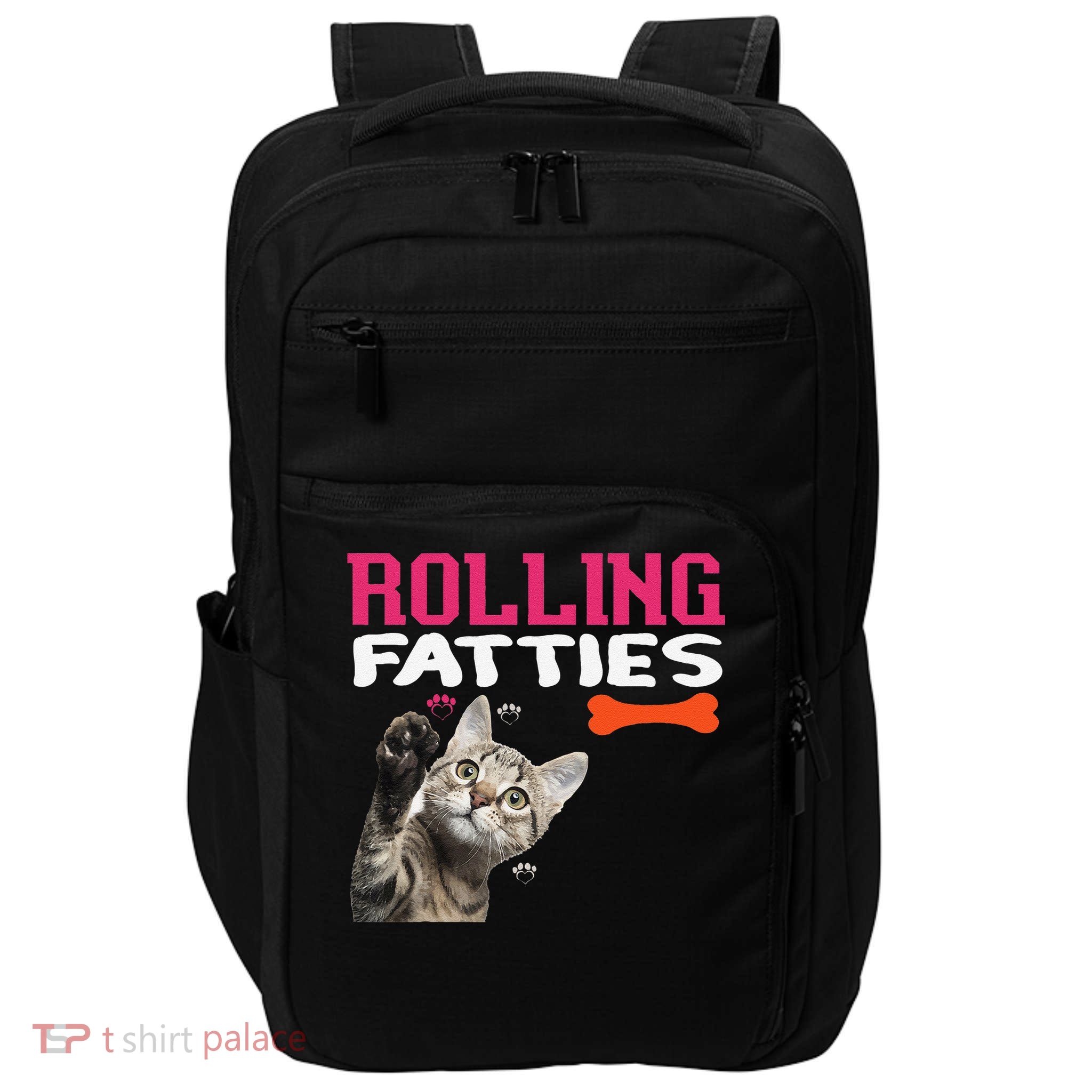 Fun Rolling Fatties Cat design for Dad or momFat Cat Lover Impact Tech Backpack