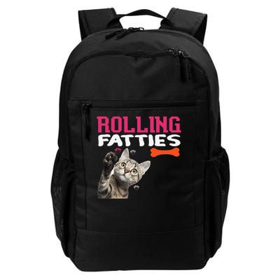 Fun Rolling Fatties Cat design for Dad or momFat Cat Lover Daily Commute Backpack
