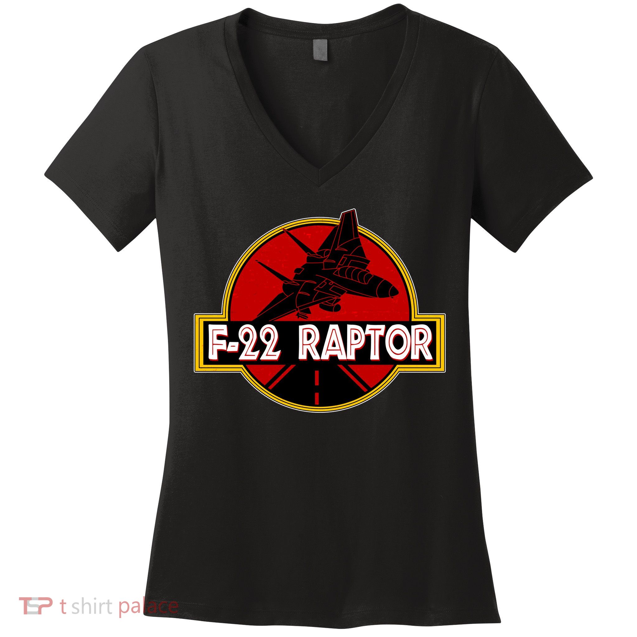 F22 Raptor Fighter Jet Women's V-Neck T-Shirt