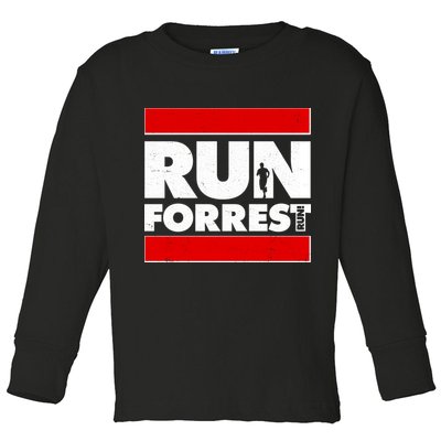 Funny Run Forrest Run Logo Toddler Long Sleeve Shirt