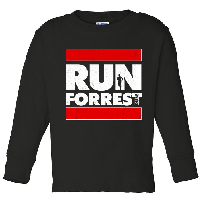 Funny Run Forrest Run Logo Toddler Long Sleeve Shirt