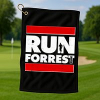 Funny Run Forrest Run Logo Golf Towel
