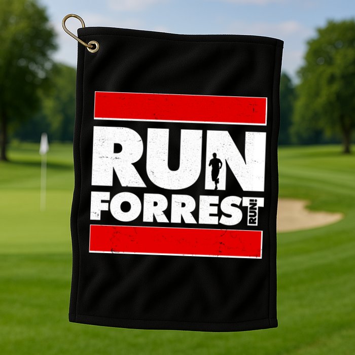 Funny Run Forrest Run Logo Golf Towel