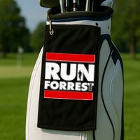 Funny Run Forrest Run Logo Golf Towel