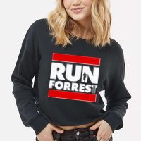 Funny Run Forrest Run Logo Cropped Pullover Crew