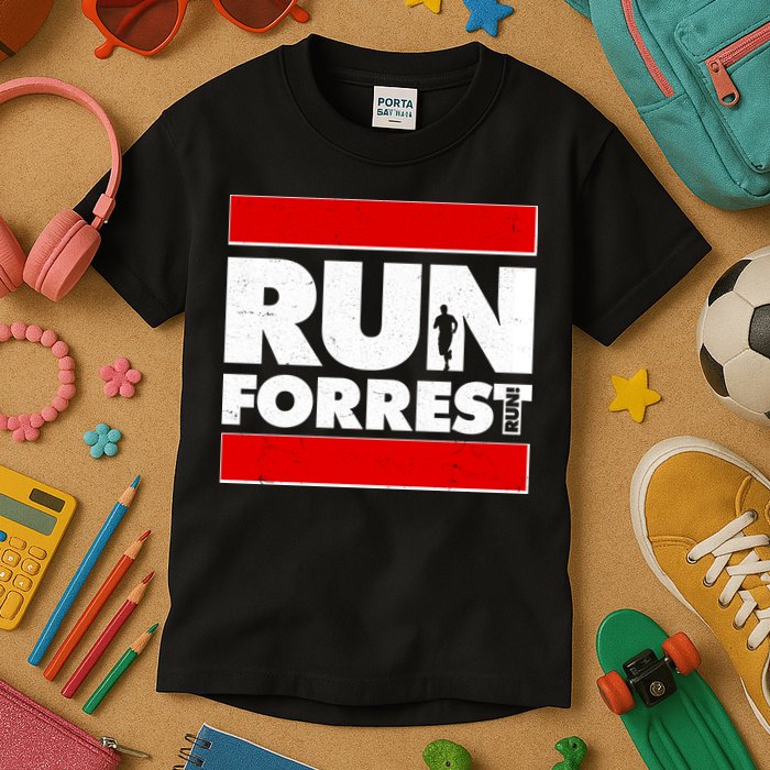 Funny Run Forrest Run Logo Kids T-Shirt