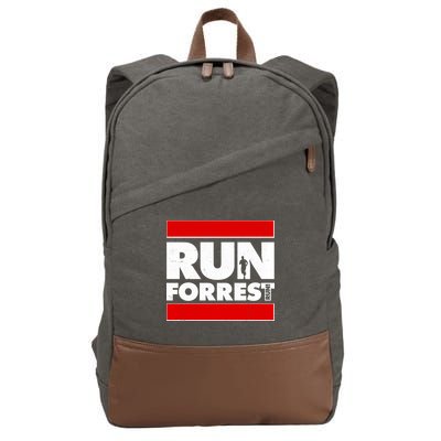 Funny Run Forrest Run Logo Cotton Canvas Backpack