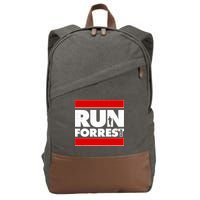 Funny Run Forrest Run Logo Cotton Canvas Backpack