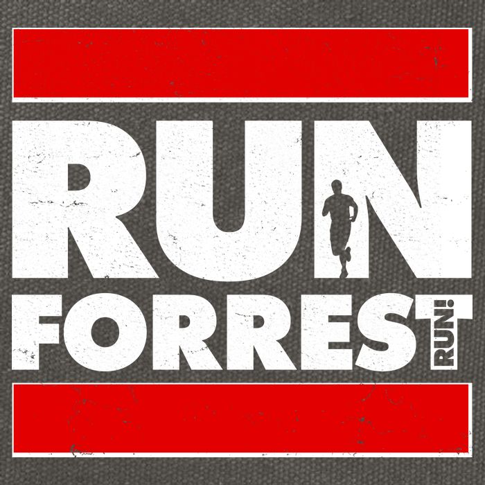 Funny Run Forrest Run Logo Cotton Canvas Backpack