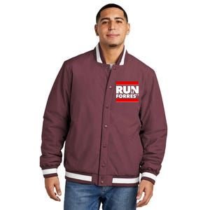 Funny Run Forrest Run Logo Insulated Varsity Jacket