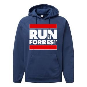 Funny Run Forrest Run Logo Performance Fleece Hoodie