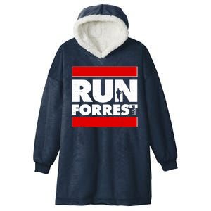 Funny Run Forrest Run Logo Hooded Wearable Blanket