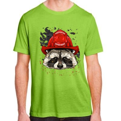 Firefighter Raccoon Fire Department Fireman Trash Panda Adult ChromaSoft Performance T-Shirt