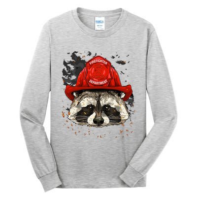 Firefighter Raccoon Fire Department Fireman Trash Panda Tall Long Sleeve T-Shirt