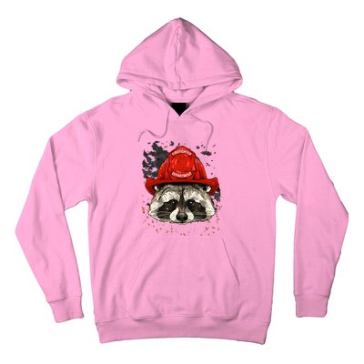 Firefighter Raccoon Fire Department Fireman Trash Panda Hoodie