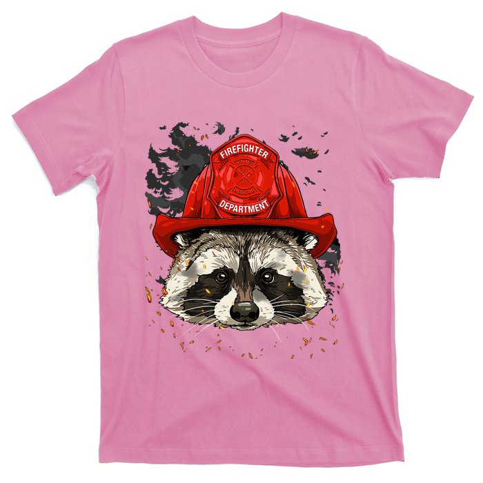 Firefighter Raccoon Fire Department Fireman Trash Panda T-Shirt