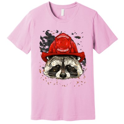 Firefighter Raccoon Fire Department Fireman Trash Panda Premium T-Shirt