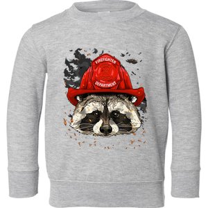 Firefighter Raccoon Fire Department Fireman Trash Panda Toddler Sweatshirt