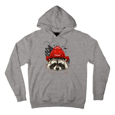 Firefighter Raccoon Fire Department Fireman Trash Panda Tall Hoodie