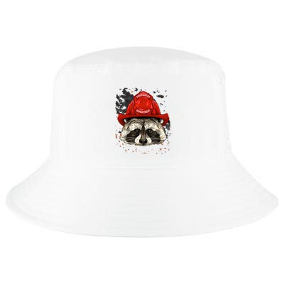 Firefighter Raccoon Fire Department Fireman Trash Panda Cool Comfort Performance Bucket Hat