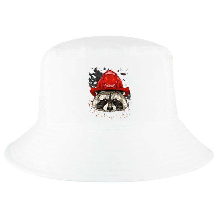 Firefighter Raccoon Fire Department Fireman Trash Panda Cool Comfort Performance Bucket Hat