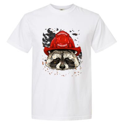 Firefighter Raccoon Fire Department Fireman Trash Panda Garment-Dyed Heavyweight T-Shirt