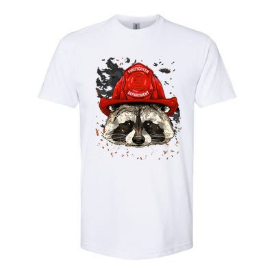 Firefighter Raccoon Fire Department Fireman Trash Panda Softstyle CVC T-Shirt