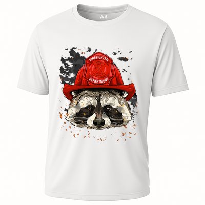 Firefighter Raccoon Fire Department Fireman Trash Panda Performance Shirt