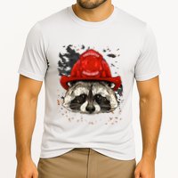 Firefighter Raccoon Fire Department Fireman Trash Panda Cooling Performance Crew T-Shirt