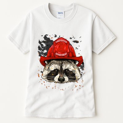 Firefighter Raccoon Fire Department Fireman Trash Panda Tall T-Shirt