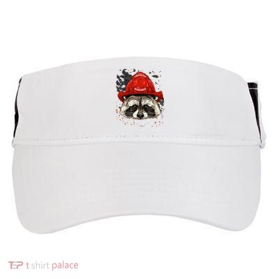 Firefighter Raccoon Fire Department Fireman Trash Panda Adult Drive Performance Visor