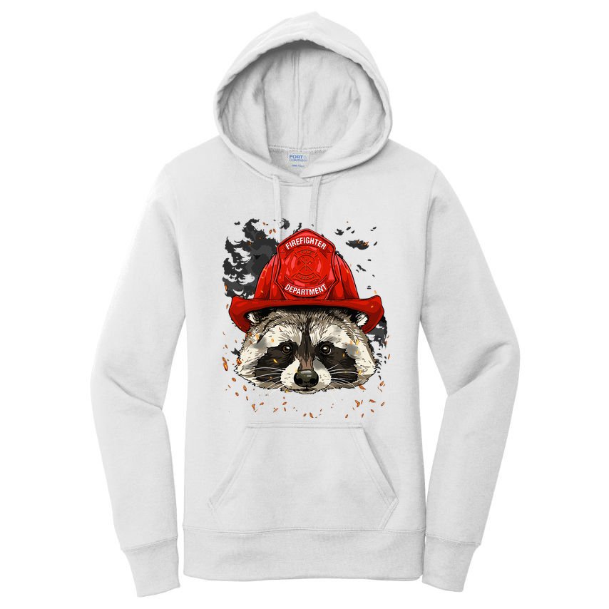 Firefighter Raccoon Fire Department Fireman Trash Panda Women's Pullover Hoodie