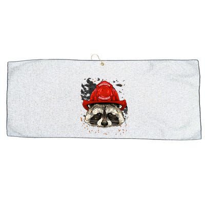 Firefighter Raccoon Fire Department Fireman Trash Panda Large Microfiber Waffle Golf Towel