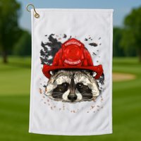 Firefighter Raccoon Fire Department Fireman Trash Panda Golf Towel