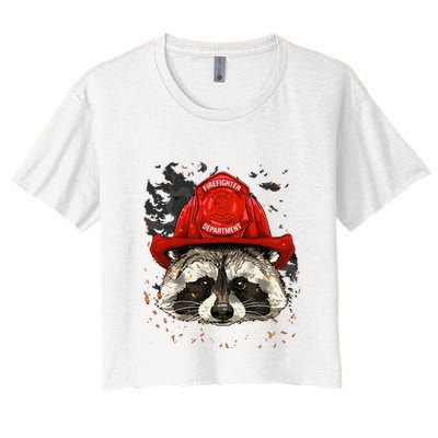 Firefighter Raccoon Fire Department Fireman Trash Panda Crop Top