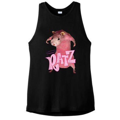 Funny Rat Funny Mouse Ratz Pink Ratz Mouse Meme Pink Rat Ladies PosiCharge Tri-Blend Wicking Tank