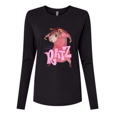 Funny Rat Funny Mouse Ratz Pink Ratz Mouse Meme Pink Rat Womens Cotton Relaxed Long Sleeve T-Shirt