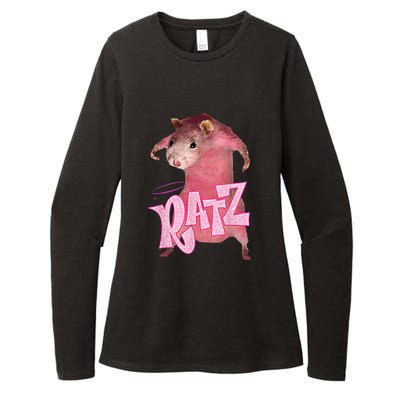 Funny Rat Funny Mouse Ratz Pink Ratz Mouse Meme Pink Rat Womens CVC Long Sleeve Shirt