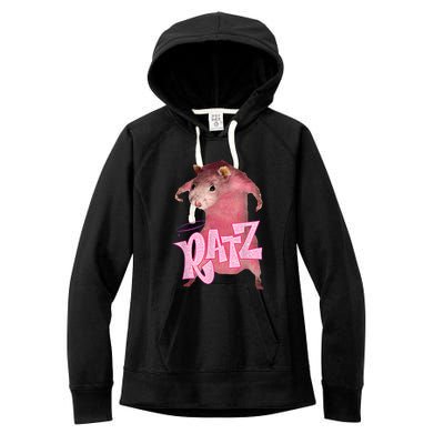 Funny Rat Funny Mouse Ratz Pink Ratz Mouse Meme Pink Rat Women's Fleece Hoodie