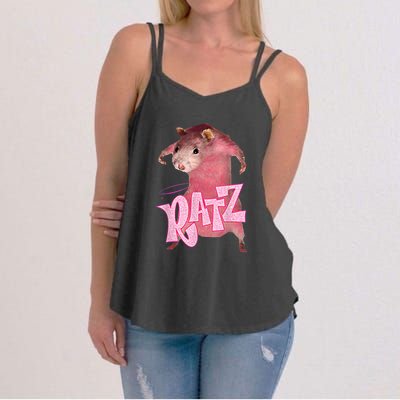 Funny Rat Funny Mouse Ratz Pink Ratz Mouse Meme Pink Rat Women's Strappy Tank