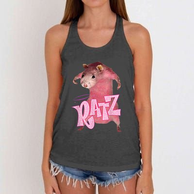 Funny Rat Funny Mouse Ratz Pink Ratz Mouse Meme Pink Rat Women's Knotted Racerback Tank