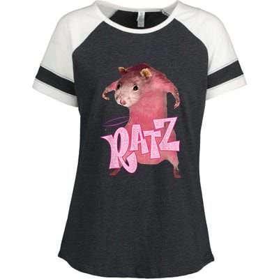 Funny Rat Funny Mouse Ratz Pink Ratz Mouse Meme Pink Rat Enza Ladies Jersey Colorblock Tee