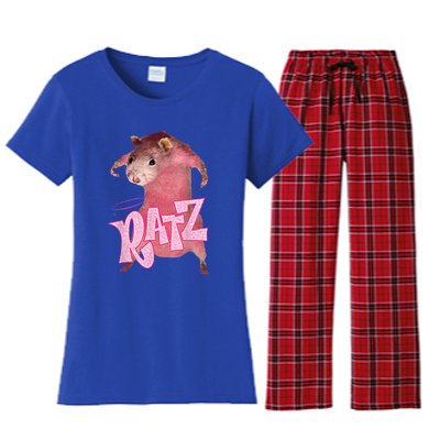 Funny Rat Funny Mouse Ratz Pink Ratz Mouse Meme Pink Rat Women's Flannel Pajama Set