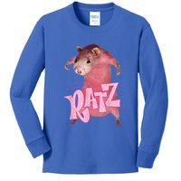 Funny Rat Funny Mouse Ratz Pink Ratz Mouse Meme Pink Rat Kids Long Sleeve Shirt