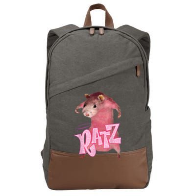 Funny Rat Funny Mouse Ratz Pink Ratz Mouse Meme Pink Rat Cotton Canvas Backpack