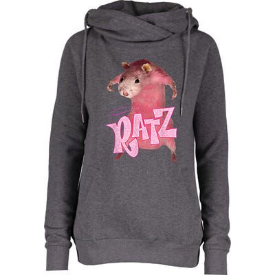 Funny Rat Funny Mouse Ratz Pink Ratz Mouse Meme Pink Rat Womens Funnel Neck Pullover Hood