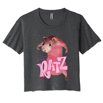 Funny Rat Funny Mouse Ratz Pink Ratz Mouse Meme Pink Rat Women's Crop Top Tee